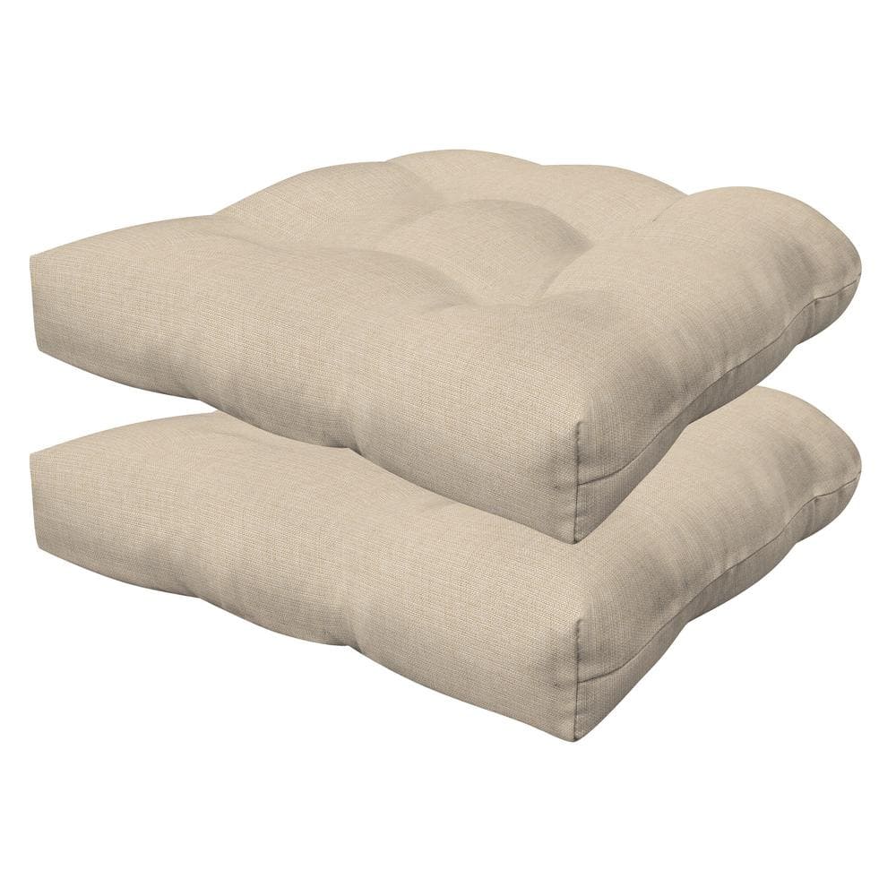 Honeycomb Outdoor Tufted Dining Seat Cushion Textured Solid Almond (Set ...