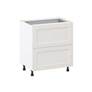 30 in. W x 24 in. D x 34.5 in. H Littleton Painted in Gray Shaker Assembled Base Kitchen Cabinet with a Inner Drawer
