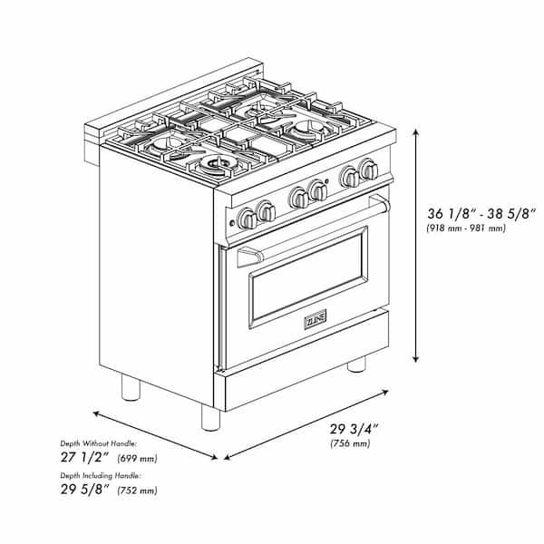 ZLINE 30 Professional Gas Range with Convection Oven and 4 Burners in –  Premium Home Source