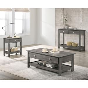 Mingden 42.38 in. Gray Rectangle Wood Top Coffee Table