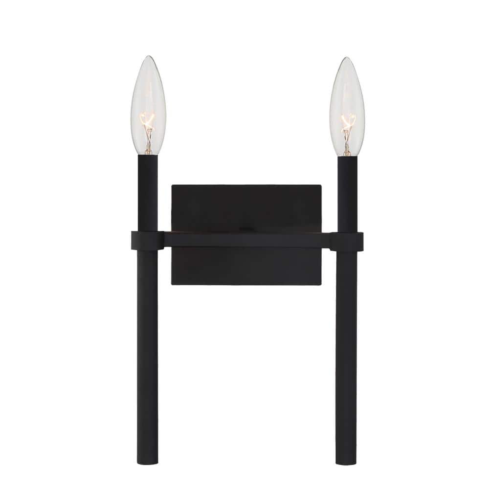 Elegant Black Forged Metal Dimmable Cylinder Sconce