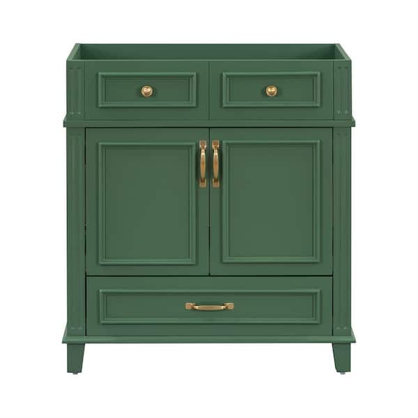 EPOWP 29.37 in. W x 17.87 in. D x 33.14 in. H Bath Vanity Cabinet without Top in Green with 1-Drawer and Door Cabinet