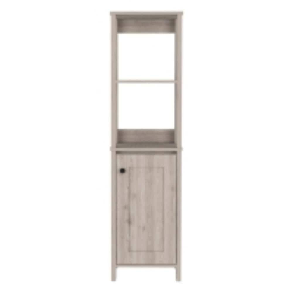 Light Gray Finish Linen Cabinet, Single Door with Open Shelves for Bathroom, Laundry & Garage price history on PriceWatchPro