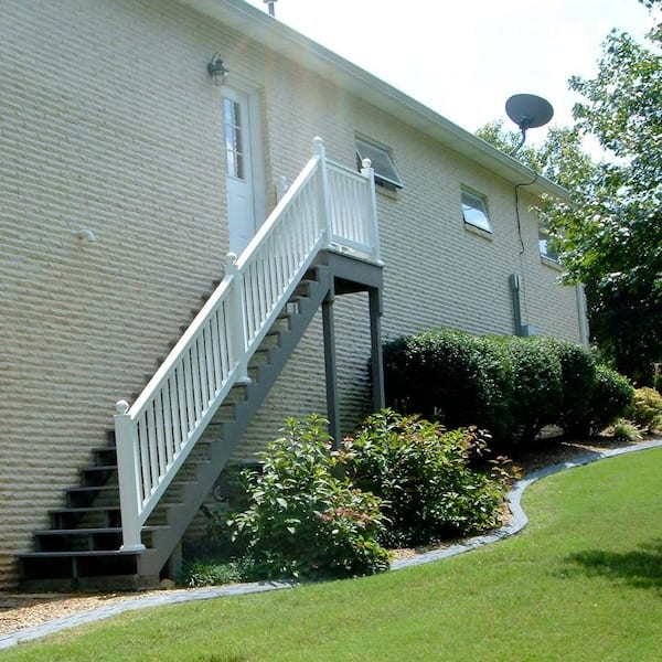 Riviera 3.5 ft. H x 6 ft. W White Vinyl Stair Railing Kit