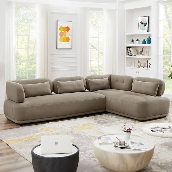 116 inch Velvet Fabric Modular Sectional Sofa, Symmetrical Sofa