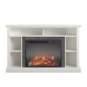 Parlor 47.625 in. Electric Corner Fireplace TV Stand in White