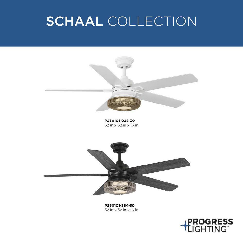 Satin White 52-Inch Ceiling Fan with Wicker Shade and LED Light