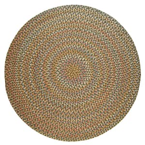 Revere Dk. Taupe 4 ft. x 4 ft. Round Indoor/Outdoor Braided Area Rug
