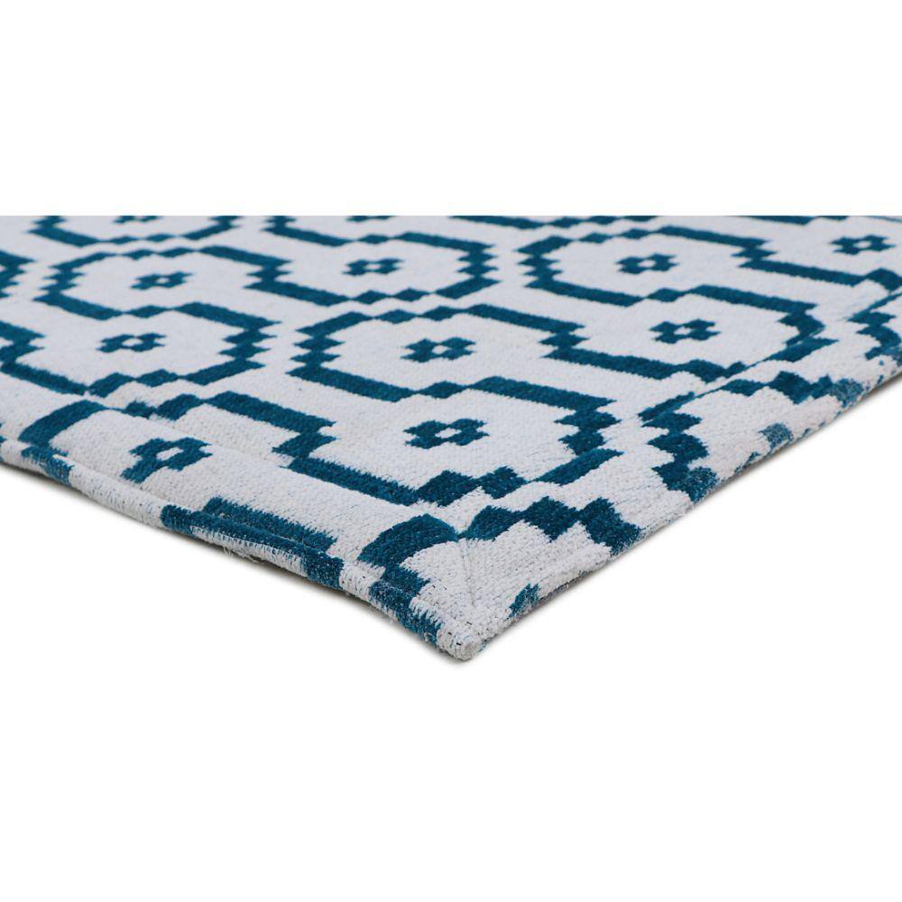 Teal Polyester Anti-Fatigue Kitchen Mat with Cotton Canvas Backing