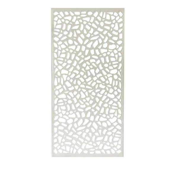 Matrix Riverbank 70.8 in. x 35.4 in. Swiss Coffee Recycled Polymer Decorative Screen Panel, Wall Decor and Privacy Panel