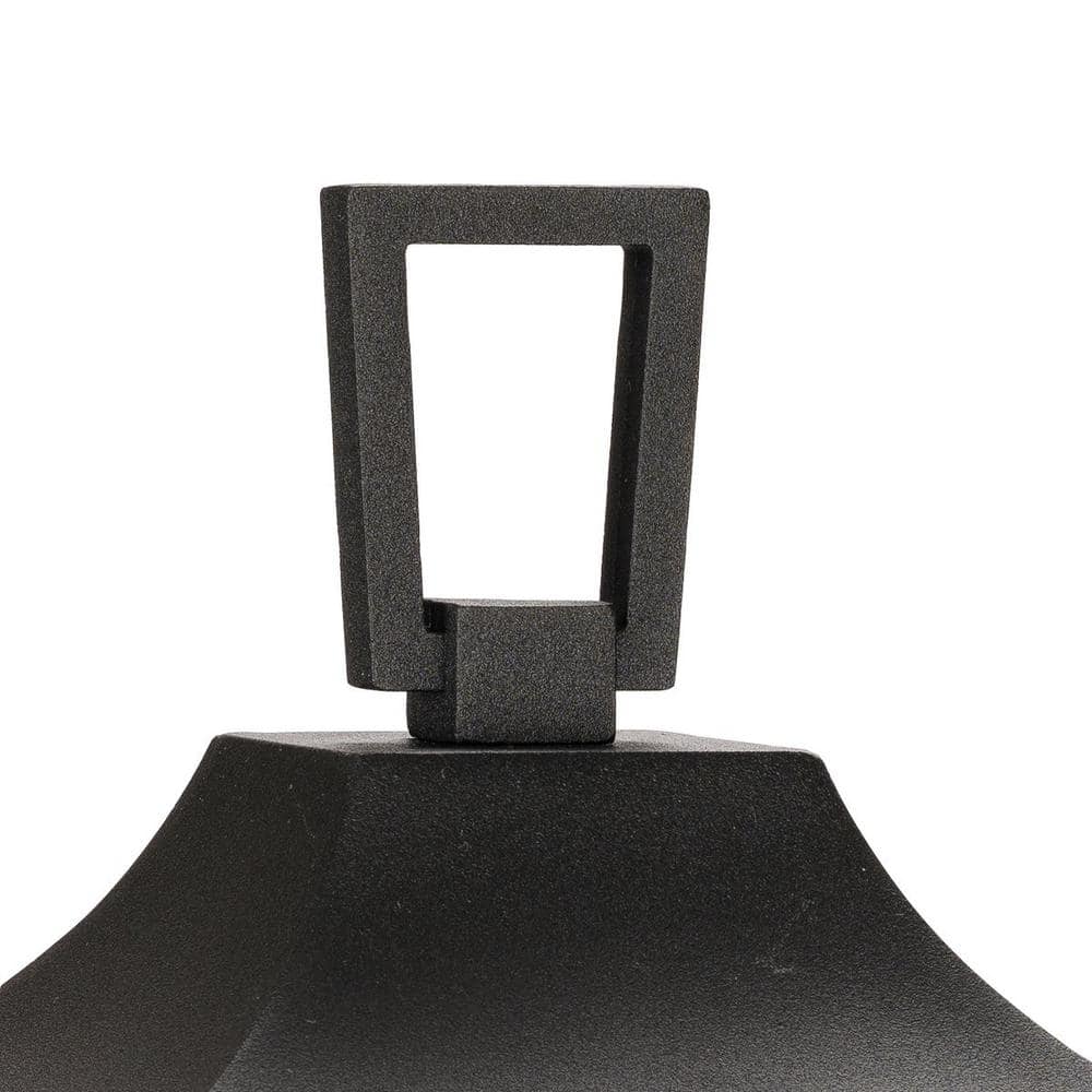 Padgett Textured Black Outdoor Post Light with Clear Seeded Glass