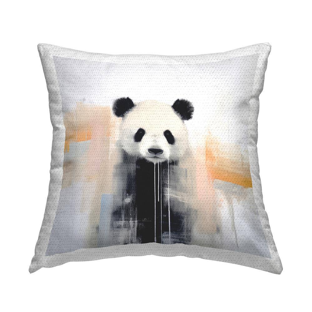 Abstract Panda Bear Black Square Outdoor Throw Pillow price history on PriceWatchPro