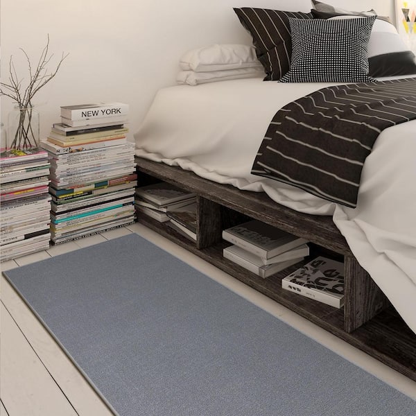 Basics Collection Non-Slip Rubberback Modern Solid Design 2x6 Indoor Runner Rug, 2 ft. 2 in. x 6 ft., Gray