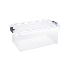 64 Qt. Latching Clear Storage Container with Gray Handles (2 Pack)