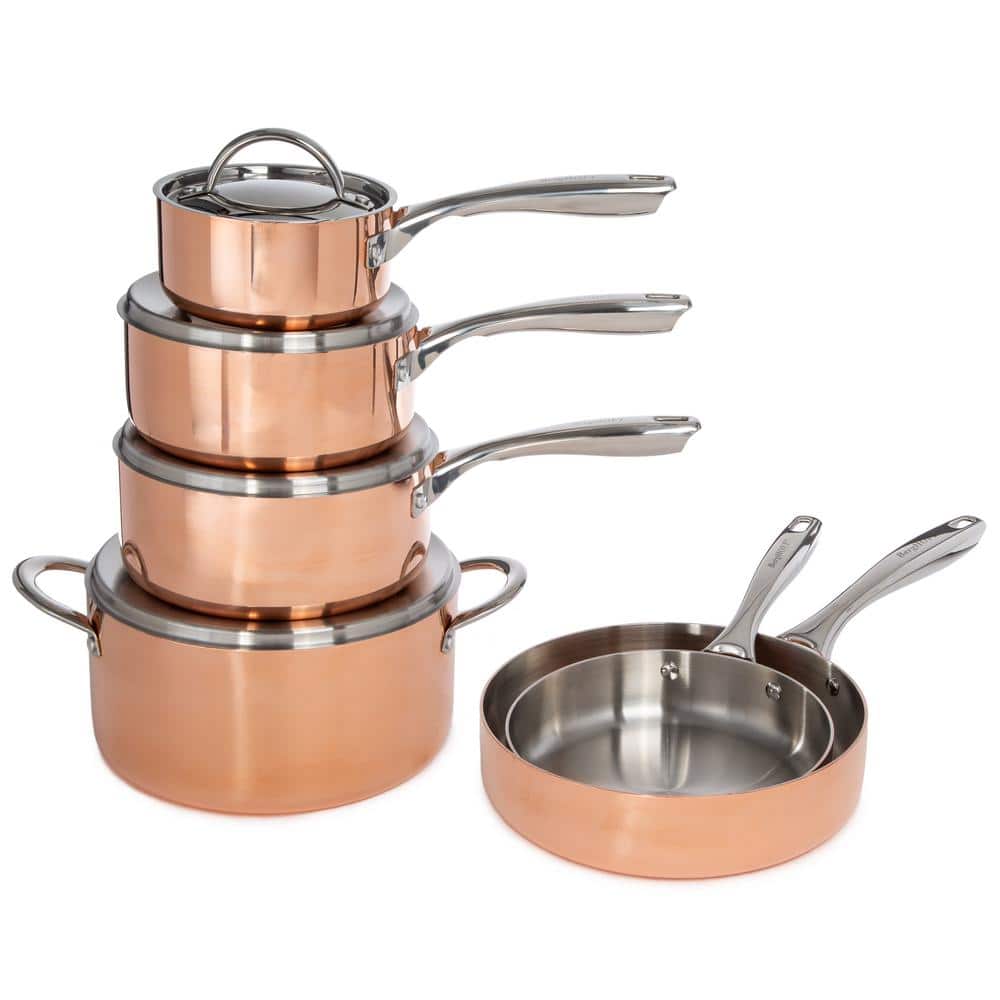 Small Vintage Copper Pots With Handles Three Heavy Graduated Sauce Pans Set  Copper Cookware 