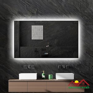 55 in. W x 32 in. H Large ETL Rectangular Frameless Wall LED Bathroom Vanity Mirror, Backlight, Hardwired/Plug-In, Light