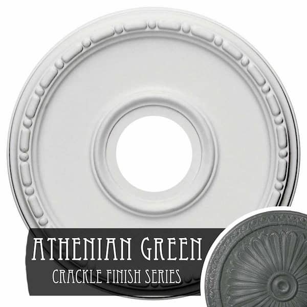 Ekena Millwork 1-1/2" x 16-1/2" x 16-1/2" Polyurethane Medea Ceiling Medallion, Athenian Green Crackle