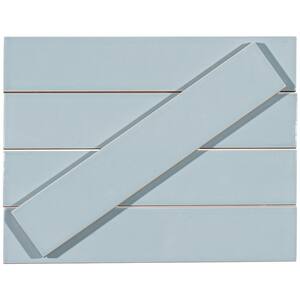 Concerto-Opus Bernolli 2 in. x 10 in. Glossy Ceramic Beveled Subway Wall Tile Sample