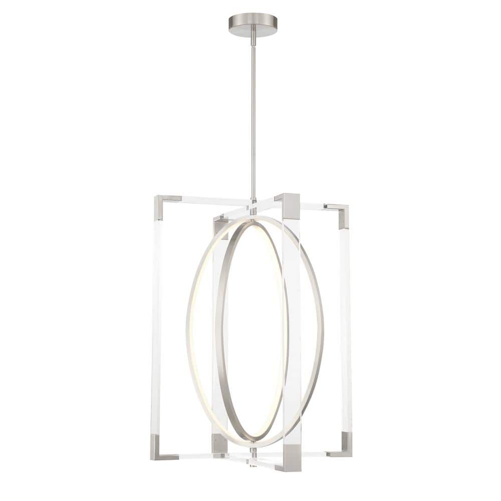 Double Take 300-Watt Equivalence Integrated LED Brushed Nickel Pendant with Clear Acrylic Panels price history on PriceWatchPro