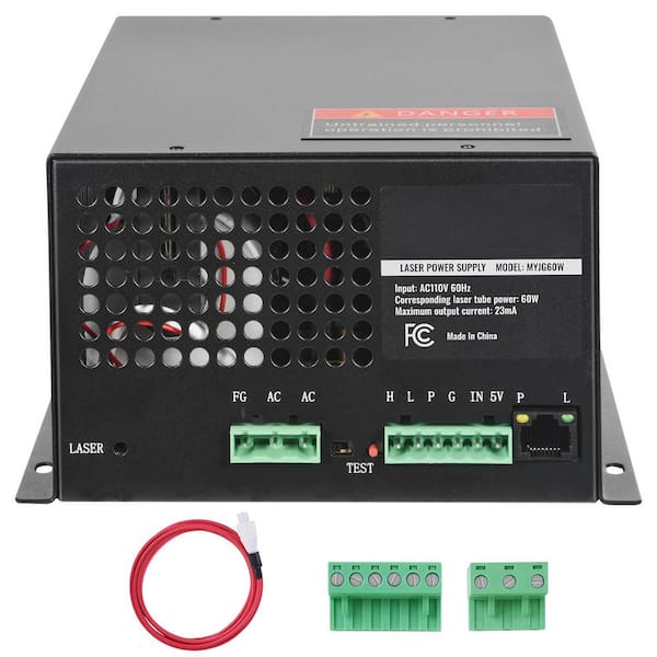 SKYSHALO CO2 Laser Power Supply 60-Watt Power Supply for 60-Watt Laser Tube Constant Current Protection Open Circuit Protection