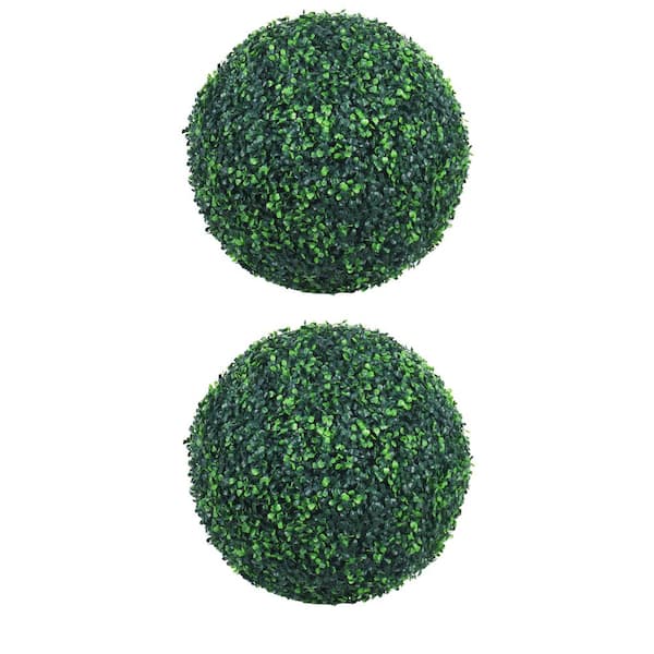 Unbranded 22 in. Artficial Boxwood Topiary Ball Realistic Faux Plants Decoration Ball indoor Outdoor Green Wall Decor (Set of 2)