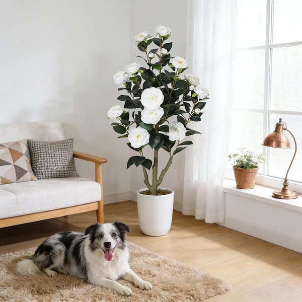 MOVECOM 3 ft. Lifelike Artificial Camellia Tree with Realistic