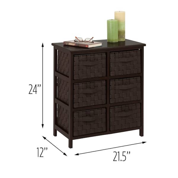 Honey Can Do Decorative Storage Bin With Handles Medium Size 12 58 x 14 38  x 18 34 Black - Office Depot