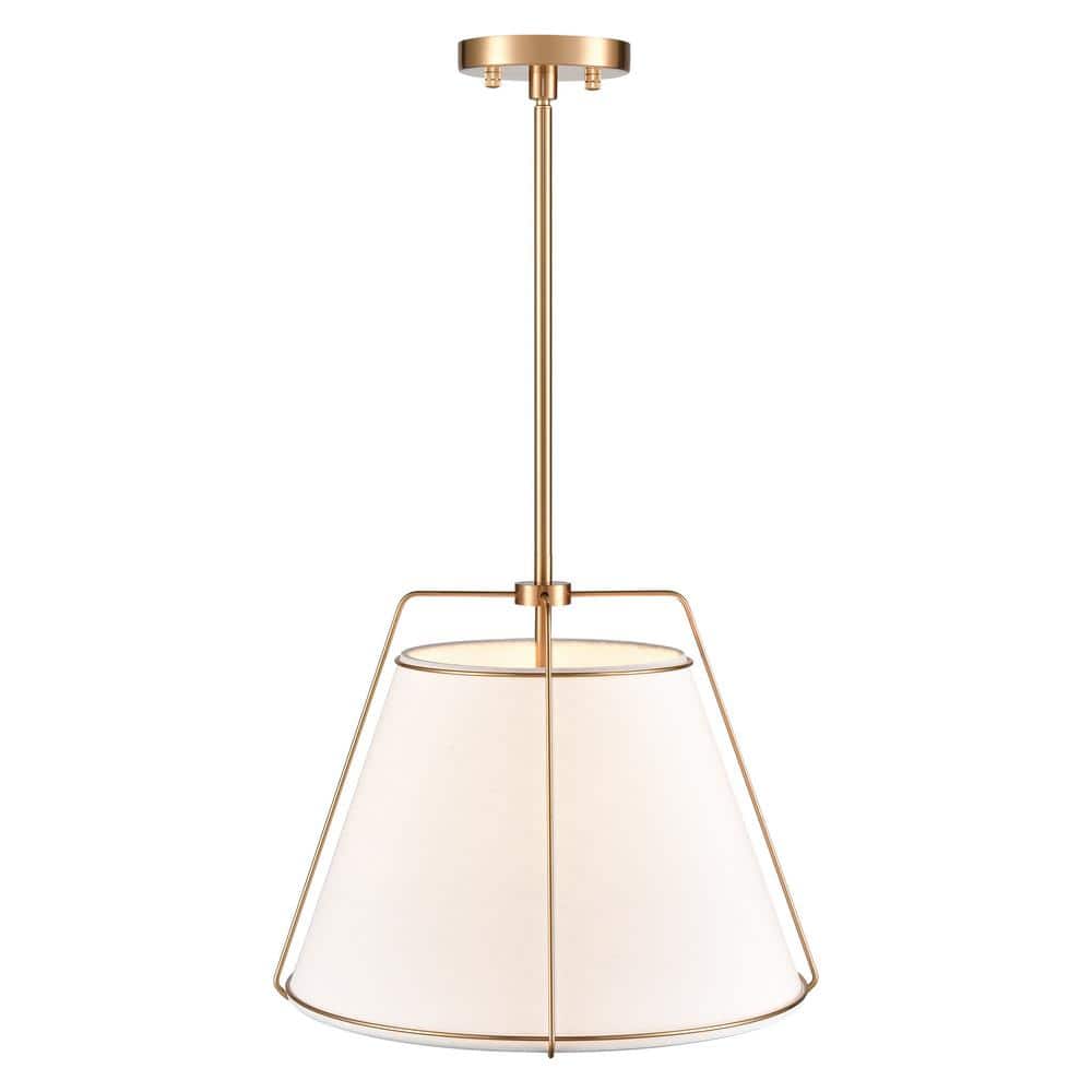 Elegant 64'' Antique Brass Drum Chandelier with Adjustable Rod
