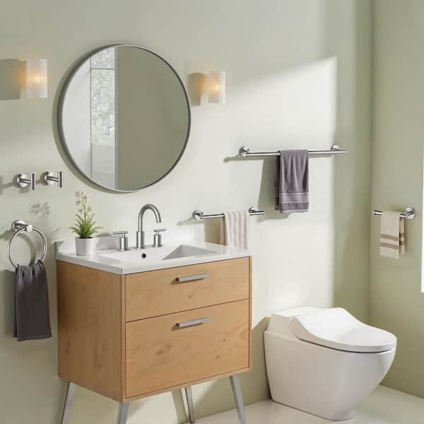 Bathroom Hardware Set 6-Pieces Towel Bar Towel Ring, Robe Hook, Toilet Paper Holder Bathroom Wall Mounted Brushed Nickel