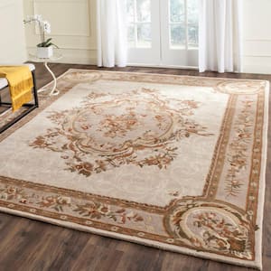 Empire Ivory/Light Gray 8 ft. x 10 ft. Border Area Rug