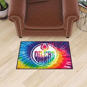 Edmonton Oilers Tie Dye 19 in. x 30 in. Starter Mat Accent Rug