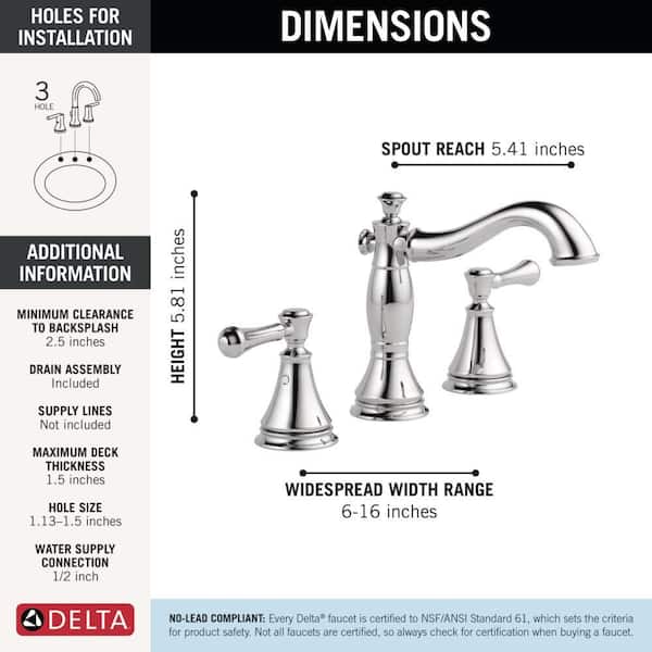 Delta Cassidy 8 in. Widespread 2-Handle Bathroom Faucet with Metal