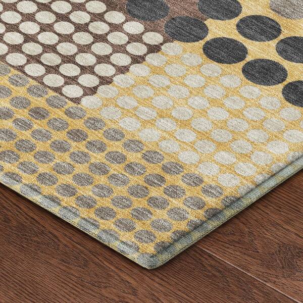 Mayfield Premium Machine Washable Abstract AMF2445 Taupe 10 ft. x 14 ft. Area Rug