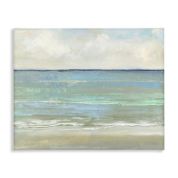 Horizontal Beach Brush Strokes by Sally Swatland Unframed Coastal Graphic Art Print 30 in. x 40 in.