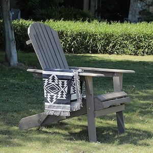Premium Hemlock Gray Wood Foldable Adirondack Chairs 100% Solid Wood, Classic Design 350 lbs. Weight Capacity (6-Pack)