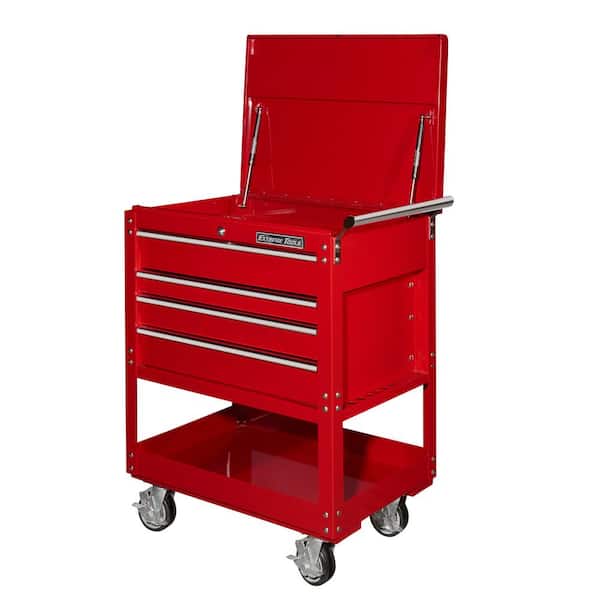 Extreme Tools 32 in. 4-Drawer Deluxe Utility Cart in Red