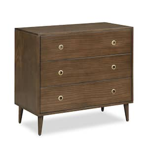 Harper 3-Drawer Walnut Storage Dresser Organizer