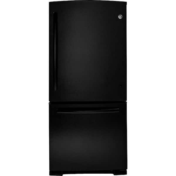 GE 20.3 cu. ft. Bottom Freezer Refrigerator in Black