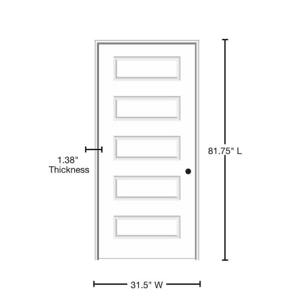 MMI Door 30 in. x 80 in. Smooth Rockport Left Hand Solid Core