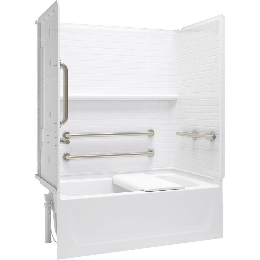 Sterling Traverse 60 in. x 32 in. x 74 in. 4Piece Vikrell Bath and Shower Kit with LeftHand