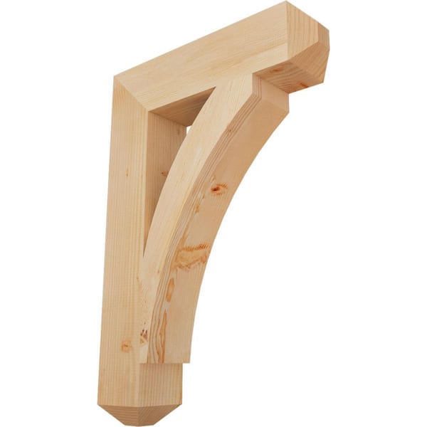 Ekena Millwork 5.5 in. x 38 in. x 26 in. Douglas Fir Thorton Craftsman Smooth Bracket