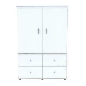Amelia White Armoire with Drawers and Shelves (70.9 in. H x 47.3 in. W x 19.7 in. D)