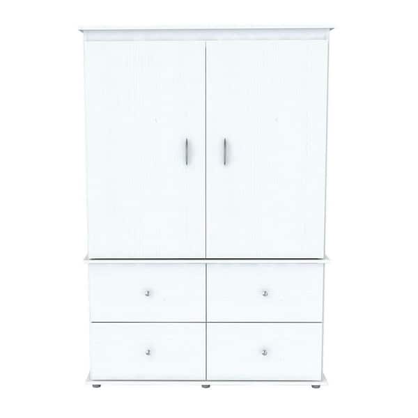 HomeRoots Amelia White Armoire with Drawers and Shelves (70.9 in. H x 47.3 in. W x 19.7 in. D)