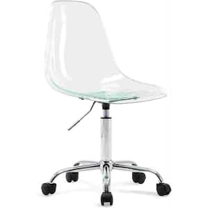 Modern Cute Armless Green Molded Acrylic Height Adjustable Rolling Chair