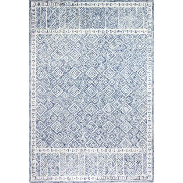 7 6 Ft Geometric Transitional Area Rug, Blue Transitional Area Rugs