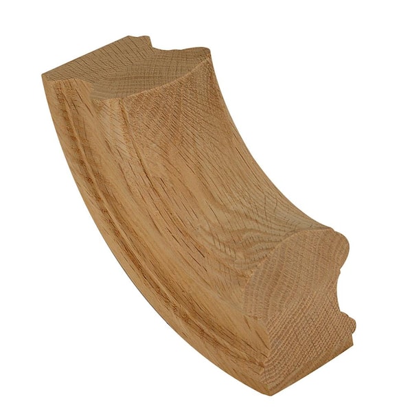 EVERMARK Stair Parts 7714 Unfinished Red Oak 90° Up-Easing Handrail Fitting