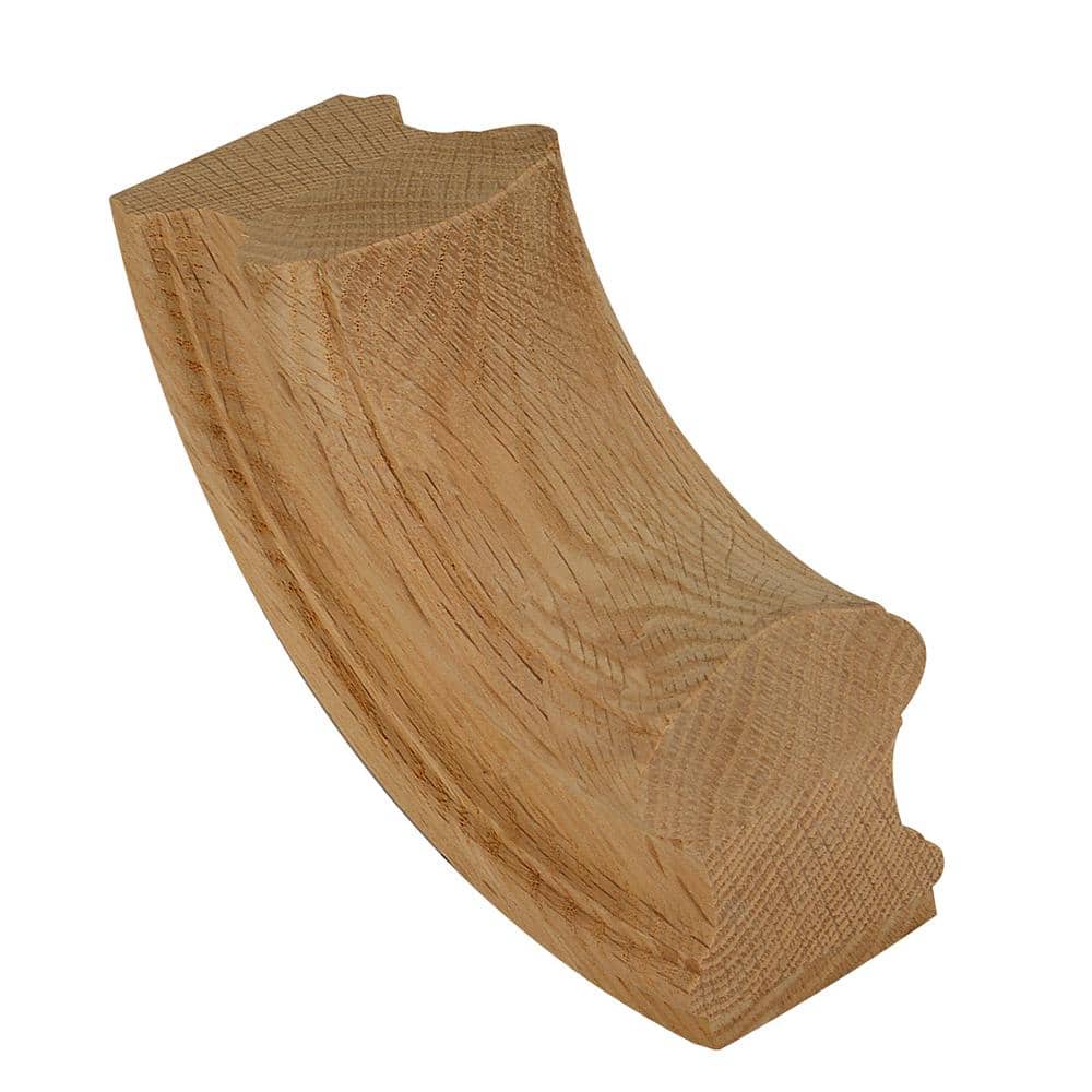 EVERMARK Stair Parts 7714 Unfinished Red Oak 90° Up-Easing Handrail ...