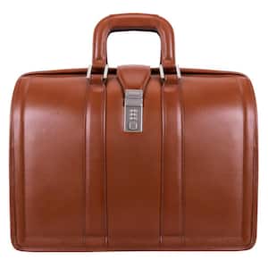 Morgan 17 in. Brown Top Grain Cowhide Leather Litigator Laptop Briefcase