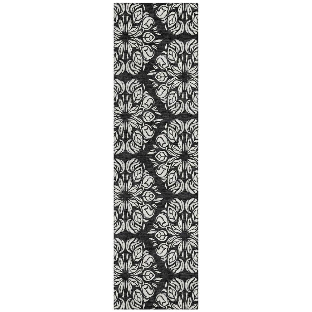 Chantille Machine Washable Indoor/Outdoor Abstract ACN2456 Black 2 ft. x 7 ft. Runner Rug price history on PriceWatchPro