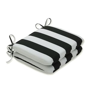 Striped 18.5 x 15.5 Outdoor Dining Chair Cushion in Black/White (Set of 2)